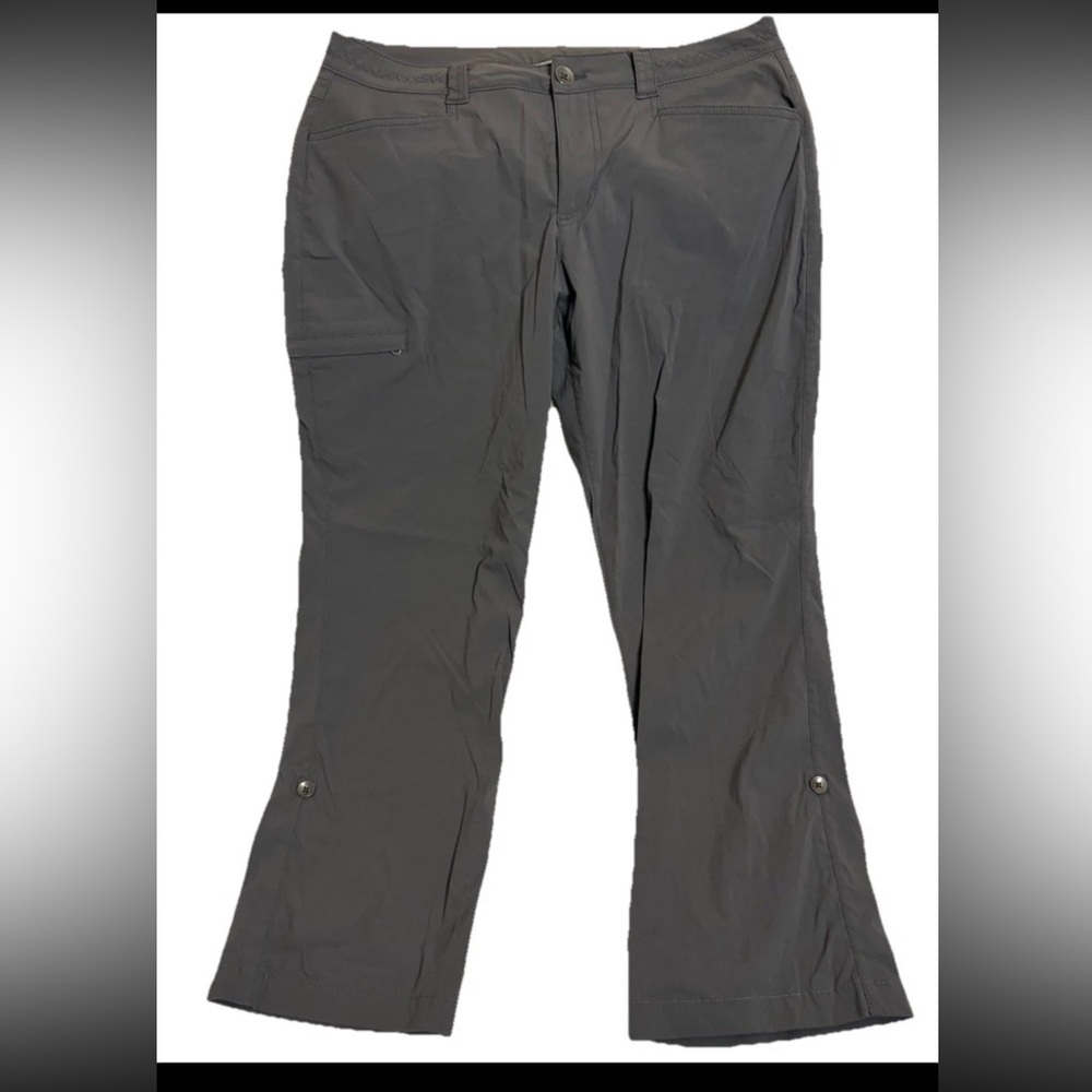 Eddie Bauer Womens Travex Nylon Pants Stretch Roll Up Pockets Black 10